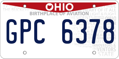 OH license plate GPC6378