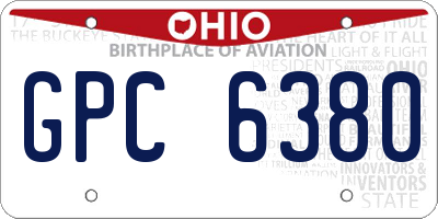 OH license plate GPC6380