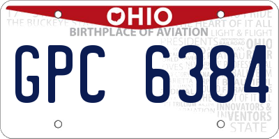 OH license plate GPC6384