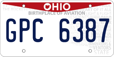 OH license plate GPC6387