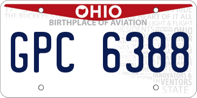 OH license plate GPC6388