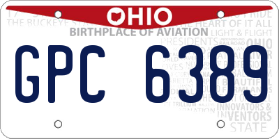 OH license plate GPC6389