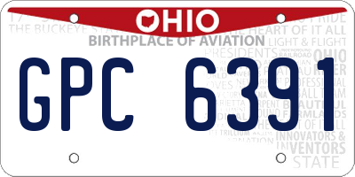 OH license plate GPC6391