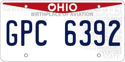OH license plate GPC6392