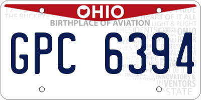 OH license plate GPC6394