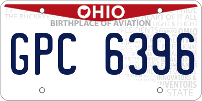 OH license plate GPC6396