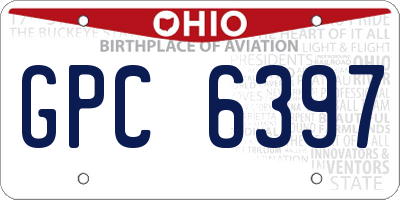 OH license plate GPC6397