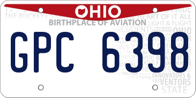 OH license plate GPC6398