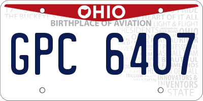 OH license plate GPC6407