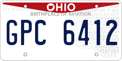 OH license plate GPC6412