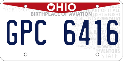 OH license plate GPC6416