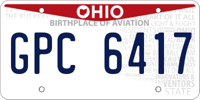 OH license plate GPC6417