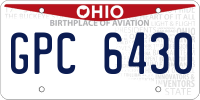 OH license plate GPC6430
