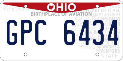 OH license plate GPC6434