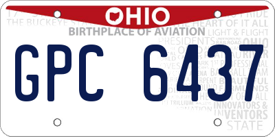OH license plate GPC6437
