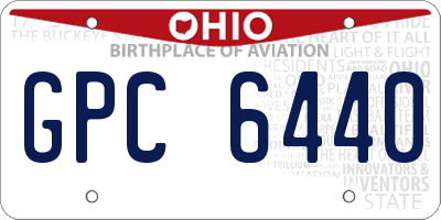 OH license plate GPC6440