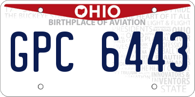 OH license plate GPC6443