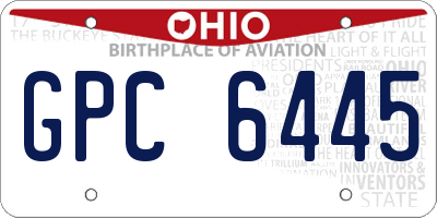 OH license plate GPC6445
