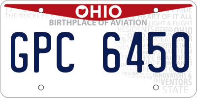 OH license plate GPC6450
