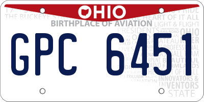 OH license plate GPC6451