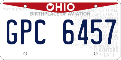 OH license plate GPC6457