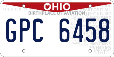 OH license plate GPC6458
