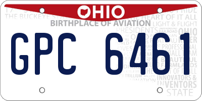 OH license plate GPC6461