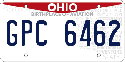 OH license plate GPC6462