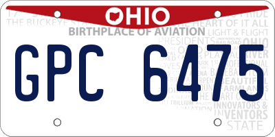 OH license plate GPC6475