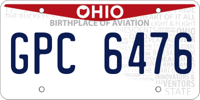 OH license plate GPC6476