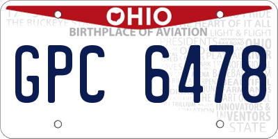 OH license plate GPC6478