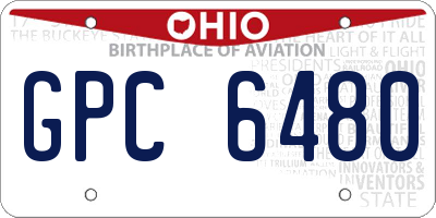 OH license plate GPC6480
