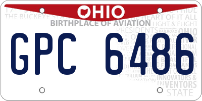 OH license plate GPC6486