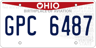 OH license plate GPC6487