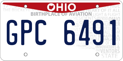 OH license plate GPC6491