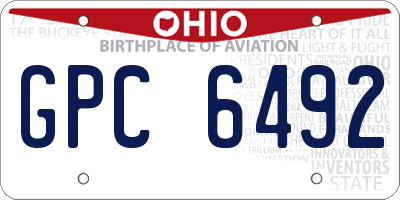 OH license plate GPC6492