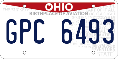 OH license plate GPC6493