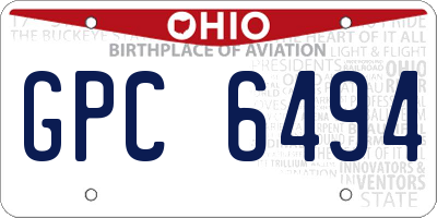 OH license plate GPC6494