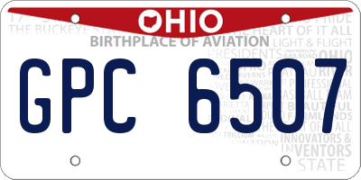 OH license plate GPC6507
