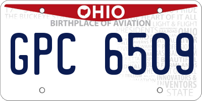 OH license plate GPC6509