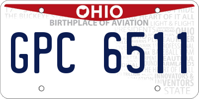 OH license plate GPC6511