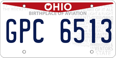 OH license plate GPC6513