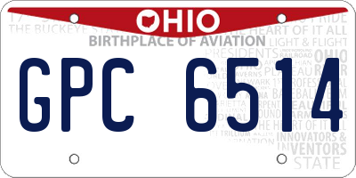 OH license plate GPC6514