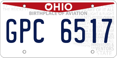OH license plate GPC6517
