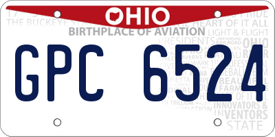 OH license plate GPC6524