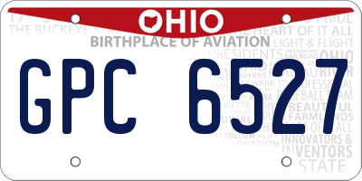 OH license plate GPC6527