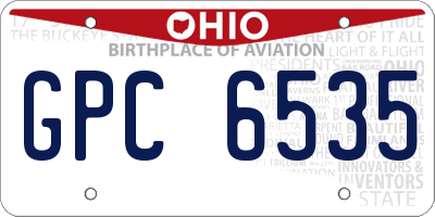 OH license plate GPC6535