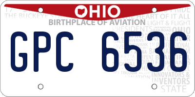 OH license plate GPC6536