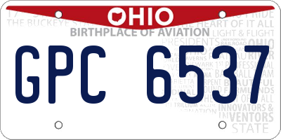 OH license plate GPC6537