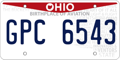 OH license plate GPC6543